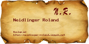 Neidlinger Roland névjegykártya