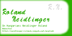 roland neidlinger business card